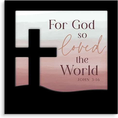P. Graham Dunn So Loved The World Pink Cross 13.75 x 13.75 لافتة حائط مزخرفة من خشب MDF in Saudi Arabia