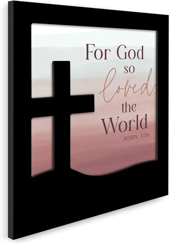P. Graham Dunn So Loved The World Pink Cross 13.75 x 13.75 لافتة حائط مزخرفة من خشب MDF in Saudi Arabia