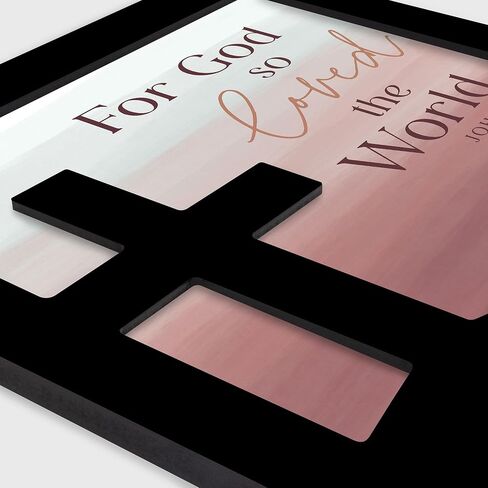P. Graham Dunn So Loved The World Pink Cross 13.75 x 13.75 لافتة حائط مزخرفة من خشب MDF in Saudi Arabia