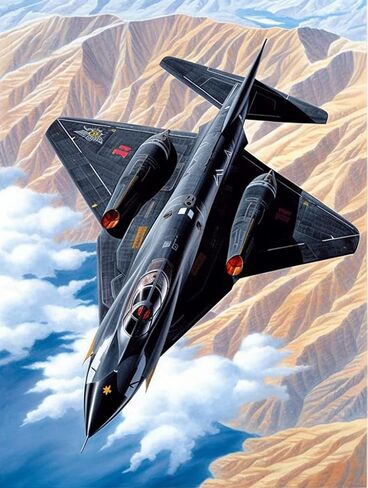 VAIIEYO الماس الفن اللوحة الطائرة، آلة الطائرة الفنية الماس، الحفر الكامل جولة حجر الراين الحرفية قماش للمنزل جدار ديكور هدية 12x16 بوصة in Kuwait