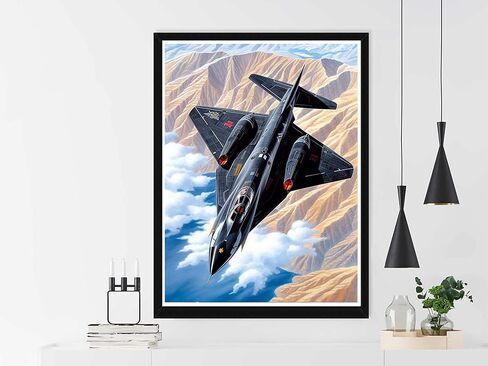 VAIIEYO الماس الفن اللوحة الطائرة، آلة الطائرة الفنية الماس، الحفر الكامل جولة حجر الراين الحرفية قماش للمنزل جدار ديكور هدية 12x16 بوصة in Kuwait