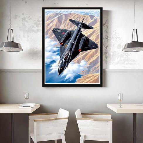 VAIIEYO الماس الفن اللوحة الطائرة، آلة الطائرة الفنية الماس، الحفر الكامل جولة حجر الراين الحرفية قماش للمنزل جدار ديكور هدية 12x16 بوصة in Kuwait