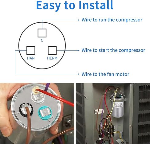 Industrial Grade CBB65B AC Capacitor for HVAC - 45uf, 370-450VAC, 50/60Hz Run Capacitor for AC Motor, Condenser, Heat Pump in Kuwait