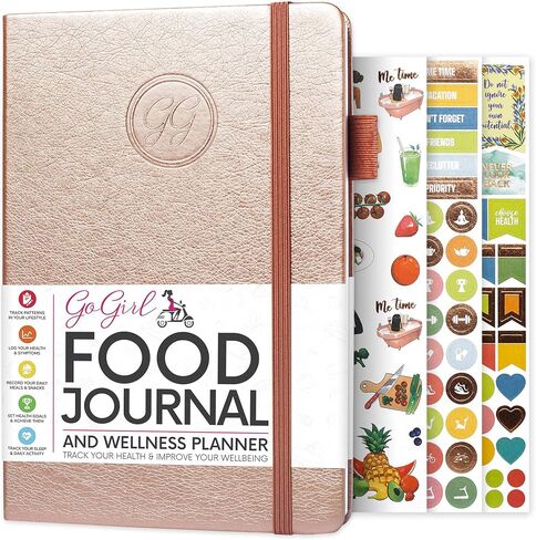 GoGirl Food Journal & Wellness Planner –– Diet & Fitness Diary – Nutrition Journal with Meal, Exercise & Weigh Loss Tracker, A5 (Maroon) in Saudi Arabia
