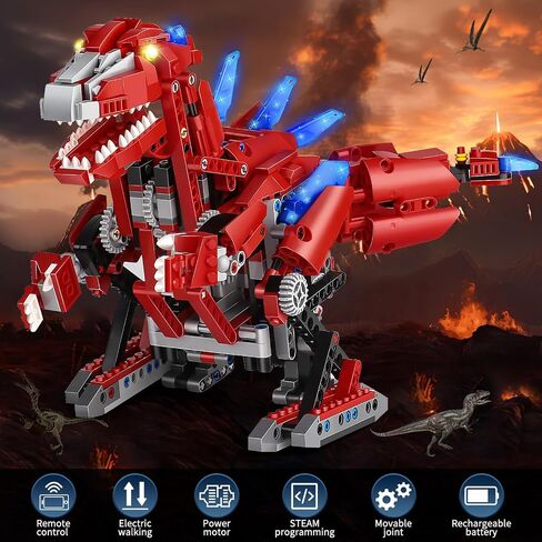 Dinosaur Building Kit, Remote Control Jurassic T Rex Building Blocks Set, Dino World Park Toys Gift for Kids & Boys Age 6, 7, 8, 9, 10, 11, 12 Years Old (960 PCS) in Saudi Arabia