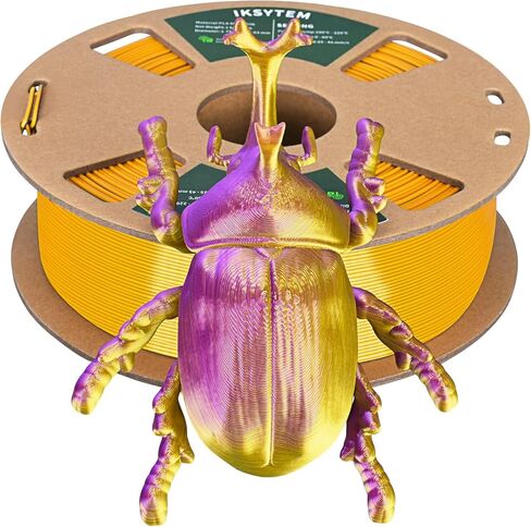 حزمة خيوط الطابعة ثلاثية الأبعاد IKSYTEM، خيوط ثلاثية الألوان، خيوط PLA الحريرية 1.75 مم، خيوط ثلاثية الأبعاد مع تغيير لون الحرير PLA، خيوط طباعة ثلاثية الأبعاد، 200 جرام × 4 بكرات PLA in Kuwait