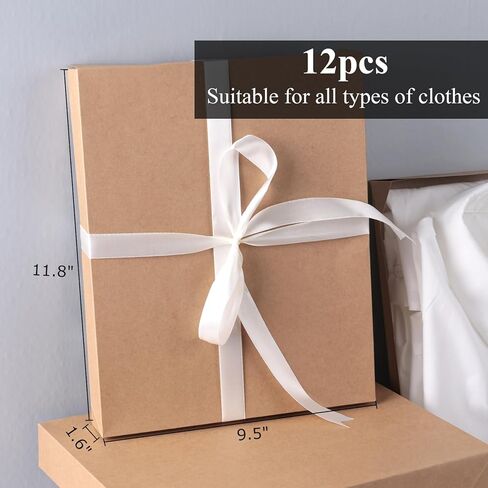 علب هدايا STARRKY مع أغطية، وصناديق قمصان للهدايا، وصندوق هدايا أبيض لعيد الأب، وأعياد الميلاد، والتخرج، والكريسماس، وحفلات الزفاف، وحفلات الزفاف (12 قطعة، 11.8 × 9.5 × 1.6 بوصة) in Kuwait