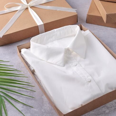 علب هدايا STARRKY مع أغطية، وصناديق قمصان للهدايا، وصندوق هدايا أبيض لعيد الأب، وأعياد الميلاد، والتخرج، والكريسماس، وحفلات الزفاف، وحفلات الزفاف (12 قطعة، 11.8 × 9.5 × 1.6 بوصة) in Kuwait