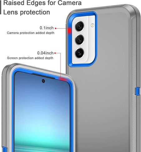 حافظة I-HONVA لهاتف Samsung Galaxy S21 FE 5G مع حافظة بمشبك حزام مقاومة للصدمات والغبار/السقوط 3 طبقات حماية كاملة للجسم حافظة متينة شديدة التحمل لهاتف Galaxy S21 FE 5G 6.4 بوصة، أرجواني وردي in Saudi Arabia