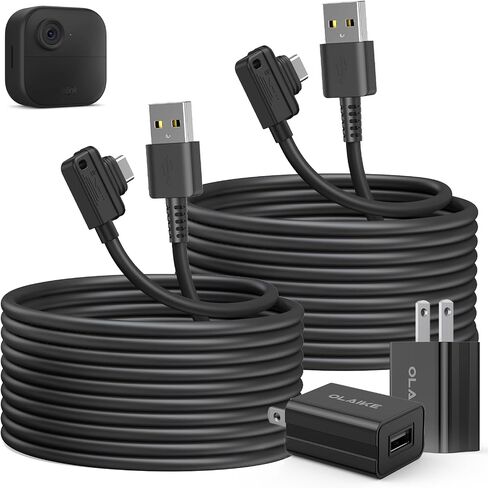 OLAIKE 25ft/7.5m Weatherproof Power Cord for Blink Outdoor 4, Type-C Charger Cable Compatible with Blink 4th Gen, Power Cable and Adapter for Camera, 2-Pack, Black (No Blink Camera) in Saudi Arabia