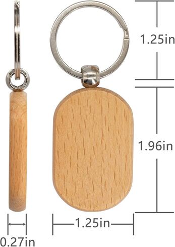 50 Pcs Wood Engraving Blanks Wooden Blank Keychains (Round) TFoRibbon00057 in Saudi Arabia