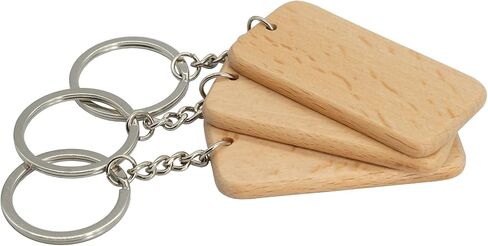 50 Pcs Wood Engraving Blanks Wooden Blank Keychains (Round) TFoRibbon00057 in Saudi Arabia