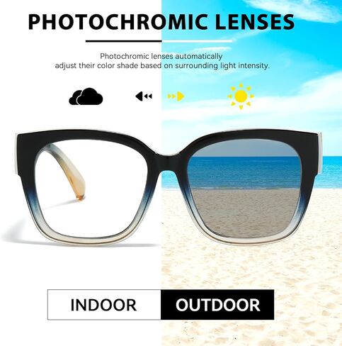 نظارات شمسية Myiaur Photochromic Fit Over النظارات الشمسية، حماية من الأشعة فوق البنفسجية 400، نظارات شمسية متعددة الاستخدام ليلاً ونهارًا، مثالية للقيادة وللاستخدام اليومي in Kuwait