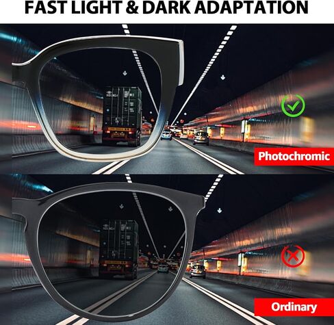 نظارات شمسية Myiaur Photochromic Fit Over النظارات الشمسية، حماية من الأشعة فوق البنفسجية 400، نظارات شمسية متعددة الاستخدام ليلاً ونهارًا، مثالية للقيادة وللاستخدام اليومي in Kuwait