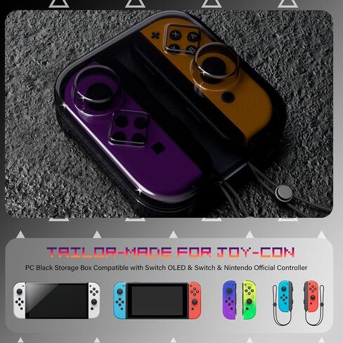حافظة تخزين TYUANDOUER لجهاز Switch Joy-Con، صندوق حماية لوحدة التحكم في التبديل متوافق مع Nintendo Switch/OLED Joy-Con، حافظة شفافة محمولة لجهاز JoyCon مع إغلاق مغناطيسي ووسادة سيليكون - أبيض in Saudi Arabia