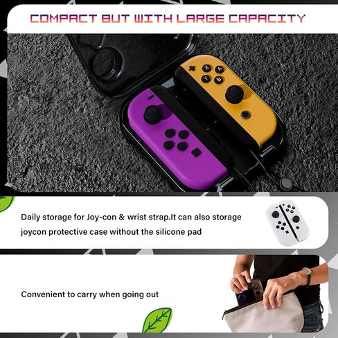 حافظة تخزين TYUANDOUER لجهاز Switch Joy-Con، صندوق حماية لوحدة التحكم في التبديل متوافق مع Nintendo Switch/OLED Joy-Con، حافظة شفافة محمولة لجهاز JoyCon مع إغلاق مغناطيسي ووسادة سيليكون - أبيض in Saudi Arabia