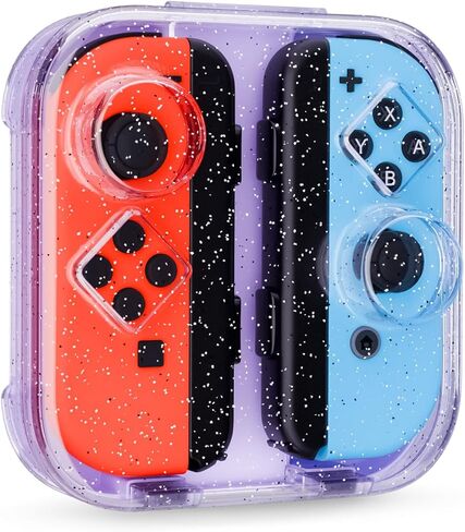 حافظة تخزين TYUANDOUER لجهاز Switch Joy-Con، صندوق حماية لوحدة التحكم في التبديل متوافق مع Nintendo Switch/OLED Joy-Con، حافظة شفافة محمولة لجهاز JoyCon مع إغلاق مغناطيسي ووسادة سيليكون - أبيض in Saudi Arabia