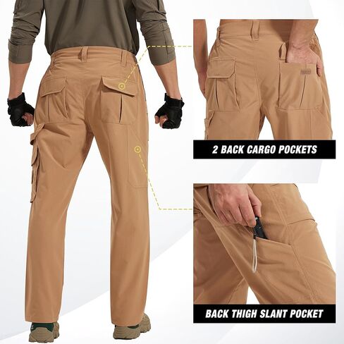 MOURCE Tactical Pants for Men Quick Dry Ripstop Cargo Pants Water Resistant Breathable Outdoor Pants with 9 Pockets in Kuwait