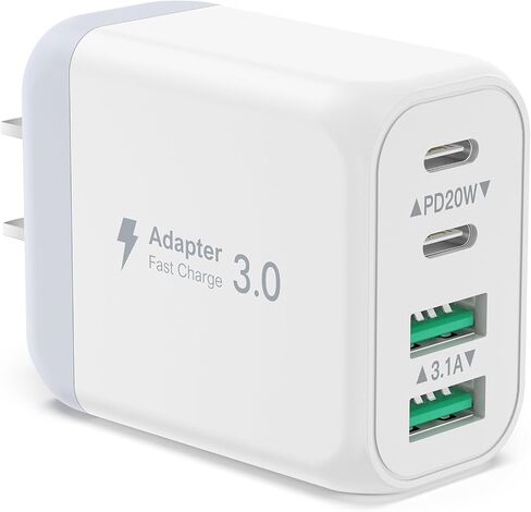 USB C Charger Block, 40W Fast Charging Wall Plug Dual PD+QC3.0 Multiport Type C Power Adapter for iPhone 15 Pro Max/15 Plus/15 Pro/15/14/13/12/11/XS/XR/X, iPad, Watch Series 8/7, Samsung Phone, Tablet in Saudi Arabia
