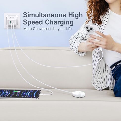 USB C Charger Block, 40W Fast Charging Wall Plug Dual PD+QC3.0 Multiport Type C Power Adapter for iPhone 15 Pro Max/15 Plus/15 Pro/15/14/13/12/11/XS/XR/X, iPad, Watch Series 8/7, Samsung Phone, Tablet in Saudi Arabia