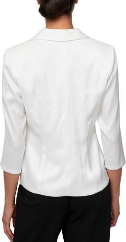 Alex Evenings Women's 3/4 Sleeve Surplice Neckline Stretch Blouse with Embellished Side Closure, Pearl Shimmer in Saudi Arabia