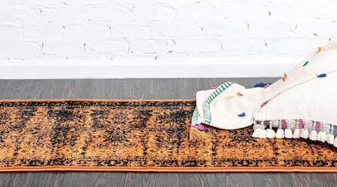 مجموعة Loom Imperial Collection الفريدة المتعثرة، الحديثة، التقليدية، الألوان الزاهية، خمر، سجادة منطقة الحدود، 2 قدم × 6 قدم، الطين / العاج in Saudi Arabia