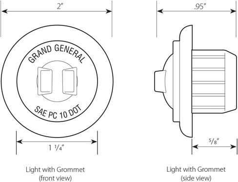 GG Grand General 75204 1-1/4" إضاءة LED صغيرة بزاوية عريضة مزدوجة الوظيفة للشاحنات والسحب والمقطورات والمركبات ATVs وUTVs وRVs، أبيض/شفاف in Saudi Arabia