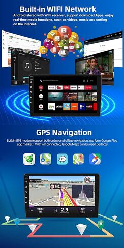 UNITOPSCI 2G+64G for Honda Civic 2000-2005 Android Car Stereo Radio Wireless Apple CarPlay & Android Auto GPS Navigation Head Unit 9 Inch Touchscreen Bluetooth WiFi FM/RDS HiFi SWC +Backup Camera Mic in Kuwait