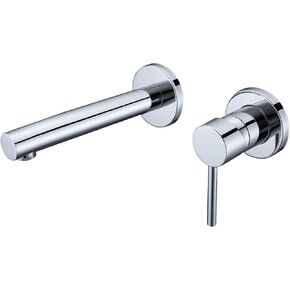 SUMERAIN Brushed Gold Bathroom Faucet Brass Wall Mount Faucet Single Handle with Rough in Valve