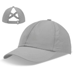 Women's Criss Cross Ponytail Baseball Cap with Adjustable Bun Ponycap Quick Drying Cap