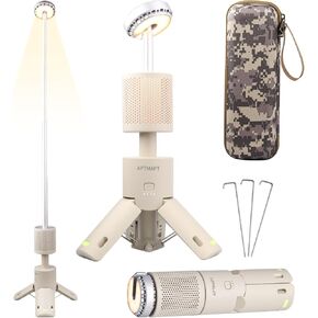 Telescopic Camping Lights Stepless Dimming Camping Lantern 10000mAh Battery Built-in Magnetic Ambient Light Flash Light for Hiking, Camping, Adventure (Desert Yellow)