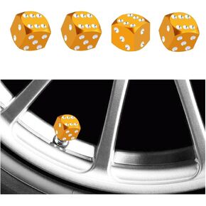 4PCS Cool Car Dice Tire Valve Caps,Aluminum Alloy Tire Valve Stem Caps with O Rubber Ring for Strong Sealing,Universal Car Tire Caps for Motorcycle Bycycle Car Decoration (Green)