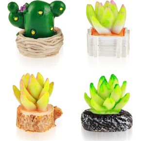 4Packs Fake Plants for Bedroom Aesthetic Artificial Succulents Plants for Bathroom Farmhouse (4Pcs Cactus Pot Decoration) in Saudi Arabia