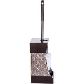 Creative Scents Dublin Toilet Brush Set - Toilet Bowl Cleaner Brush and Holder - Decorative Toilet Bowl Scrubber - Space Saving Design 5" x 5" x 15"H, Contemporary Toilet Bowl Cleaner (Brown)