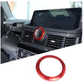 1PCS Vent Ring Trim Cover Center Compass Trim Ring Compatible with INEOS Grenadier 2020-2024 Aluminum Alloy Air Conditioning Outlet Trim Decoration Accessories (Red)