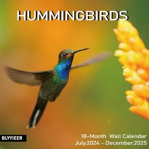 2025 Wall Calendar Hummingbird | Jul 2024 -Dec 2025 | 18 Monthly Hangable Hummingbird Calendars | 12" x 24" (Open) | Thick & Sturdy Paper for Organizing & Planning | Home and Office | Giftable | Hummingbird