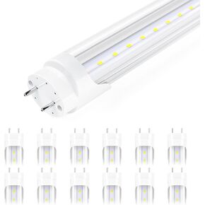 مصابيح SHINESTAR 24-Pack T8 LED 4 أقدام، 18 وات 2200LM 5000K ضوء النهار، T10 T12 LED استبدال أنبوب الفلورسنت، تجاوز الصابورة من النوع B، نهاية مزدوجة، غطاء شفاف، قاعدة G13 2 دبوس