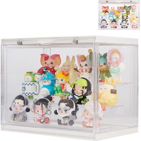 PACMAXI Acrylic Display Case for Mini Funko Pop Figures, Display Cabinet for Mini Funko Pop Figures, Clear Storage Box Cabinet Organizer for Mini Toys, Collections and Stone Rock (Wall Mounted)