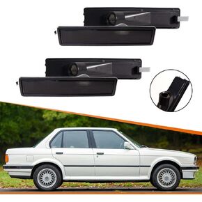 ADIIL 4PCS Front and Rear Bumper Sidemarkers Lamp Kit For 1884-1991 BMW E30 3 Series Smoked Lens side marker light Housing