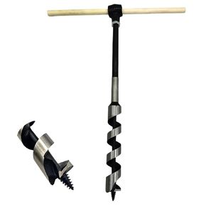 Upgrade Lengthen Hand Auger Drill Bit 1" x 15",Hand Auger Wrench Scotch Eye Wood Auger,Protable Easy Wood Auger, Perfect for Camping Shelter Building,Outdoor,Hiking