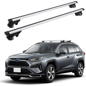 قضبان متقاطعة لرف السقف، قضبان سقف عالمية مقاس 54 بوصة لمعظم سيارات الدفع الرباعي بدون حاجز جانبي للسقف، قضبان متقاطعة لحامل البضائع على السطح، الأمتعة، قوارب الكاياك، الدراجة، لوح التزلج in Kuwait