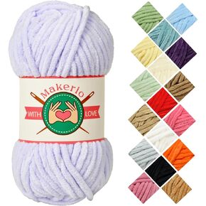 Velvet Yarn - Chenille Amigurumi for Crocheting Super Bulky Yarn 100g (75 Yds) - Fluffy and Chunky Knitting Yarn for Baby Blanket - Soft and Thick Yarns for Handcrafts (Green)