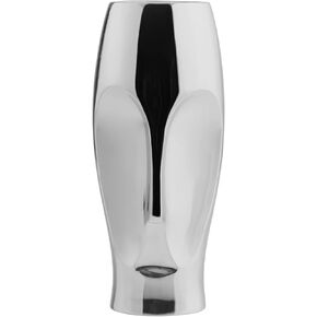 Nambe Face Vase | Cute and Unique Flower Vase | 10in, Silver, Metal Alloy Flower Vase for Living Room, Dining Room, Tabletop Centerpiece | Statement Decoration for Office