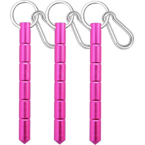 3Pcs Safety keychain Set Protection Keychain Accessories Safety Stick with 3Pcs Carabiner Clips for Women Ladies Girls