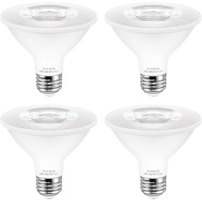 Dimmable PAR30 Short Neck Flood Light LED Bulb - 9W (75W Equivalent) 3000K Warm White, Indoor and Outdoor LED Spotlight Bulbs, E26 Medium Base, 850 Lumens, 4 Pack