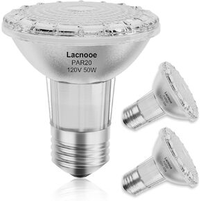 PAR20 Bulbs, 2 Pack 120V 50W PAR20 Flood Light Bulbs, Long Lifespan High Output Reflector Flood Lights, E26 Medium Base, Dmimable, Warm White