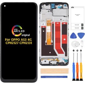 for Oppo A53 4G LCD Display (Original with Frame) Touch Digitizer CPH2127 CPH2131 Screen Replacement Full Assembly Repair Kits with Tools in Kuwait