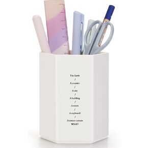 حامل أقلام للمكتب، حامل أقلام رصاص بسيط، إكسسوارات مكتب عصرية سداسية، متعدد الوظائف لتخزين أكواب أقلام الرصاص، لوازم مكتبية للنساء، المنزل، المدرسة، الفصل الدراسي والأطفال (أبيض) in Kuwait