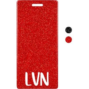Plifal LVN Badge Buddy Card Nurse Nursing Accessories بريق أسود عمودي شارة تعريف العلامات