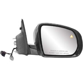 Passenger Side Compass, (textured black w/PTM cover, w/turn signal, w/BSDS, foldaway), w/o chrome trim, w/o camera, RH, Heated Power